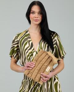 Paper straw women's envelope bag Doca 22353 beige 